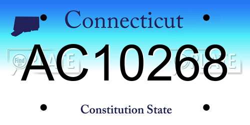 AC10268 Connecticut License Plate