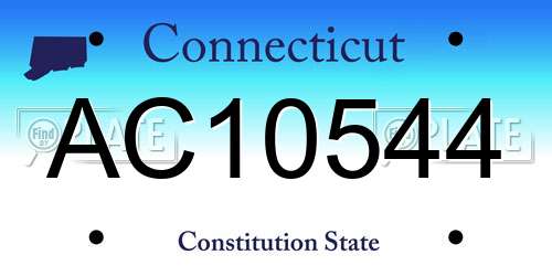 AC10544 Connecticut License Plate