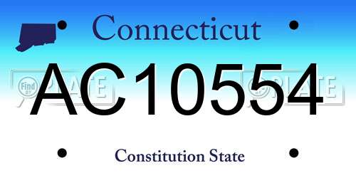 AC10554 Connecticut License Plate