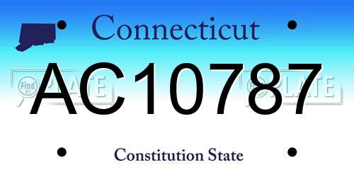 AC10787 Connecticut License Plate