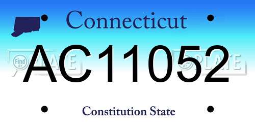 AC11052 Connecticut License Plate