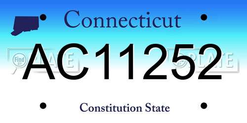 AC11252 Connecticut License Plate