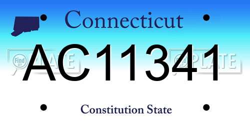 AC11341 Connecticut License Plate