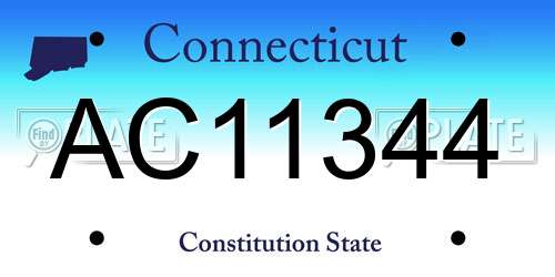 AC11344 Connecticut License Plate