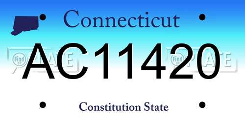 AC11420 Connecticut License Plate