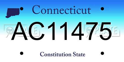 AC11475 Connecticut License Plate