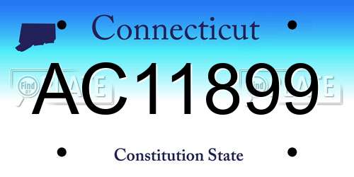 AC11899 Connecticut License Plate