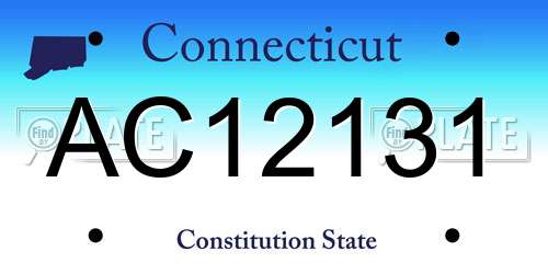 AC12131 Connecticut License Plate