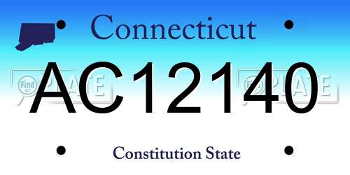 AC12140 Connecticut License Plate