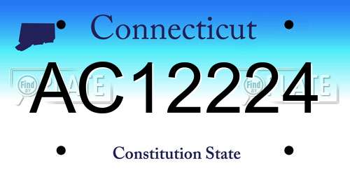 AC12224 Connecticut License Plate