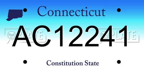 AC12241 Connecticut License Plate