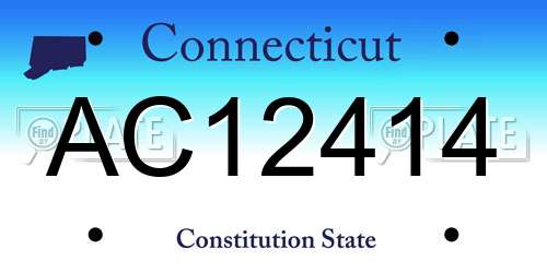 AC12414 Connecticut License Plate