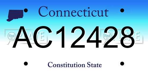 AC12428 Connecticut License Plate