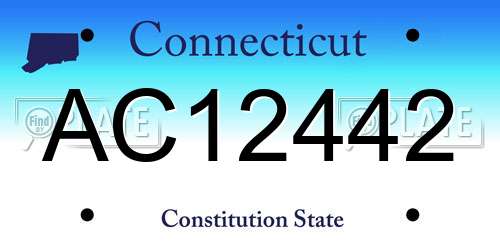 AC12442 Connecticut License Plate