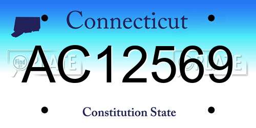 AC12569 Connecticut License Plate