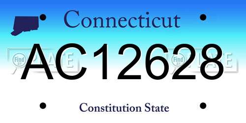 AC12628 Connecticut License Plate