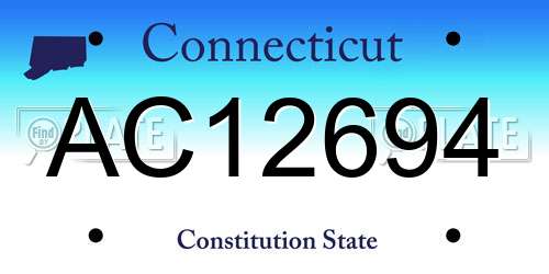 AC12694 Connecticut License Plate