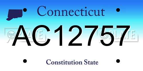 AC12757 Connecticut License Plate