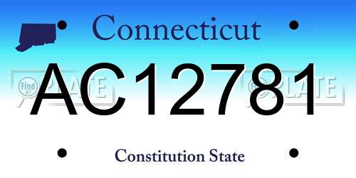 AC12781 Connecticut License Plate