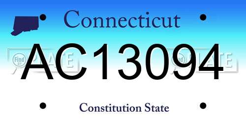 AC13094 Connecticut License Plate