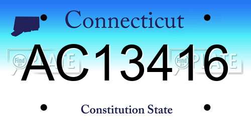 AC13416 Connecticut License Plate