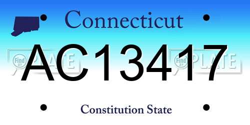 AC13417 Connecticut License Plate