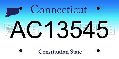 AC13545 Connecticut License Plate