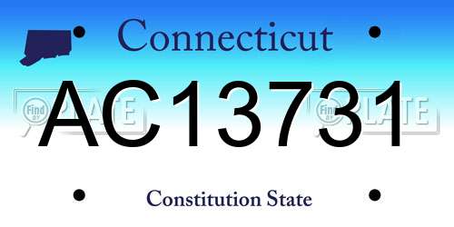 AC13731 Connecticut License Plate