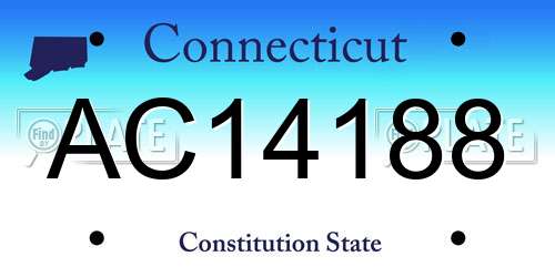 AC14188 Connecticut License Plate