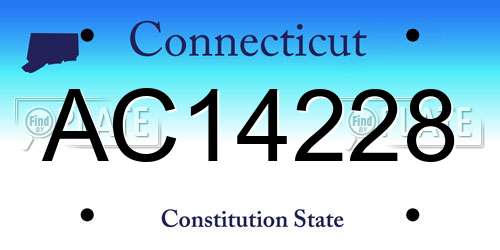 AC14228 Connecticut License Plate