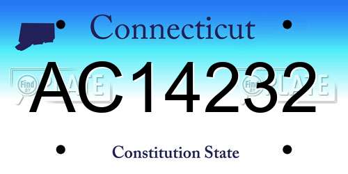 AC14232 Connecticut License Plate