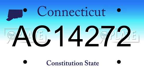 AC14272 Connecticut License Plate