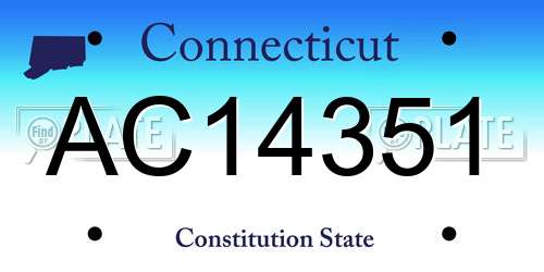AC14351 Connecticut License Plate