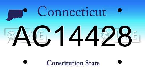 AC14428 Connecticut License Plate