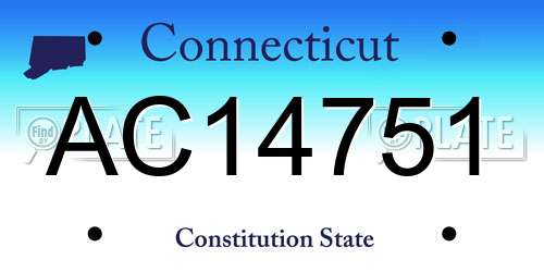 AC14751 Connecticut License Plate