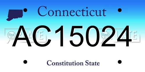 AC15024 Connecticut License Plate