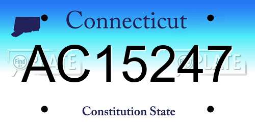 AC15247 Connecticut License Plate