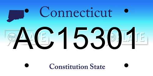 AC15301 Connecticut License Plate
