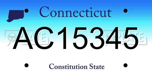 AC15345 Connecticut License Plate