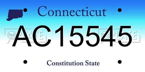 AC15545 Connecticut License Plate