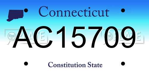AC15709 Connecticut License Plate
