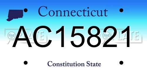 AC15821 Connecticut License Plate