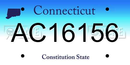 AC16156 Connecticut License Plate