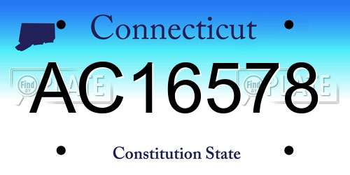 AC16578 Connecticut License Plate