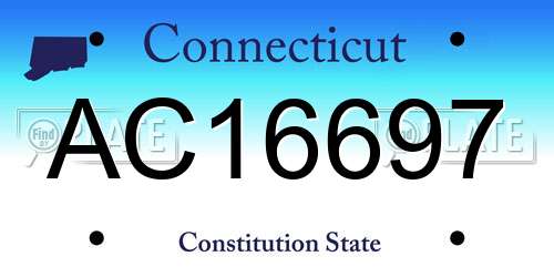 AC16697 Connecticut License Plate