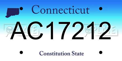 AC17212 Connecticut License Plate