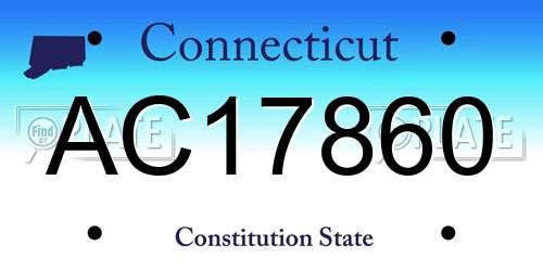 AC17860 Connecticut License Plate