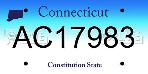 AC17983 Connecticut License Plate