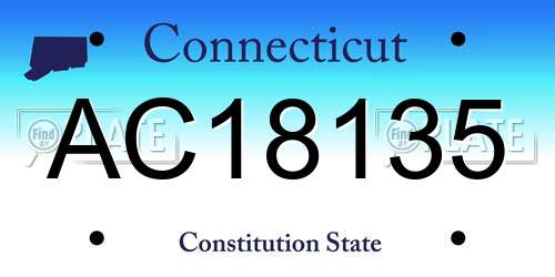 AC18135 Connecticut License Plate
