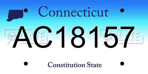 AC18157 Connecticut License Plate